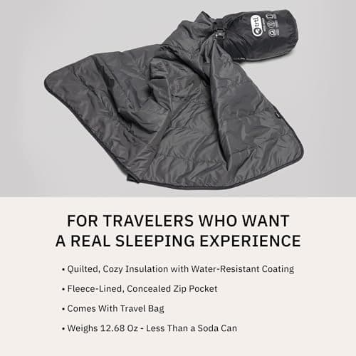 trtl Mini Wrap Compact Travel Blanket - Quilted Insulation - Convenient, Packable Blanket - Comes with Roll-Top Bag - Features a Secure Pocket — view 3