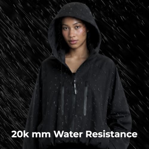 PUFFIT Womens Rain Jacket Waterproof 20000mm, Rain Coats for Women with Hood, Lightweight Waterproof Rain Jacket — view 4