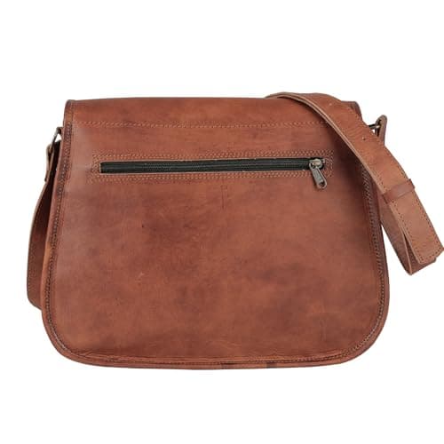 KPL 14 Inch Leather Purse Women Shoulder Bag Crossbody Satchel Ladies Tote Travel Purse Genuine Leather (Tan Brown) — view 6