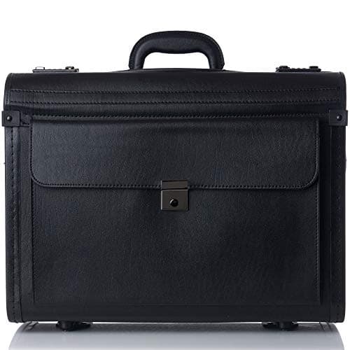 alpine swiss Rolling 17" Laptop Briefcase on Wheels Attache Lawyers Case Legal Size Black — view 5