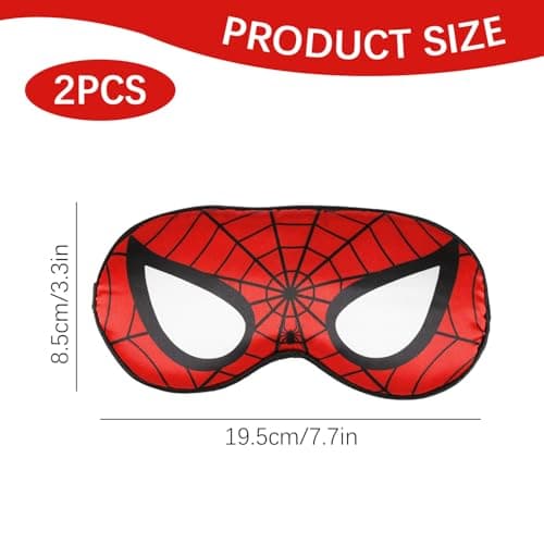 Wellrun 2PCS Cute Spider Sleep Mask,Adjustable Head Strap Blackout Cool Eye Cover,Funny Soft Breathable Imitation Silk Sleep Eye Mask for Travel,Home,Hotel,Office,Meditation,Party — view 2