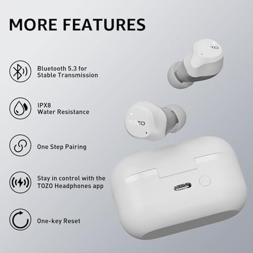 TOZO NC9 Hybrid Active Noise Cancelling Wireless Earbuds, 60H, LED Display — view 6