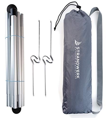 Premium Lycra Beach Tent - Beach Shelter Pop Up Sun Shade "Ole" with Aluminium Poles and Fillable Sand Anchor Blue (210 x 210 cm) — view 6