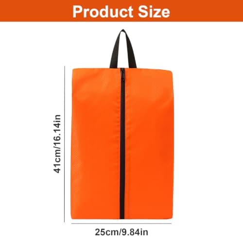 Waterproof Oxford Shoe Storage Bags, Dustproof Zippered Organiser Pouch for Trainers | Orange Gym & Travel Accessories — view 3