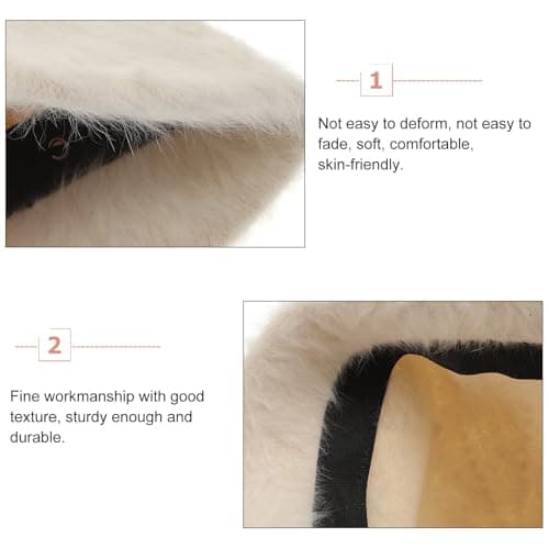 JOYOFREELY Fuzzy Warm Bucket Hat for Women Winter Fluffy Plush Fisherman Cap Cream White Outdoor Travel Warm Winter Hat — view 3