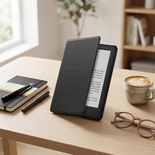 IUSOT Black PU Leather Kindle Case for 11th & 12th Generation 6 Inch (2022/2024), Ultra Slim Protective Cover with Magnetic Auto Sleep/Wake Function, Lightweight E-Reader Protective Shell — view 6