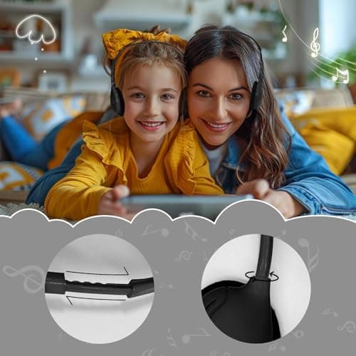 WAHUWAY 20 Pack Bulk Headphones for Kids Students School Classroom Bulk Earphones Adjustable with 3.5 mm Jack for Library Children Adults(004 Black Headphones) — view 3