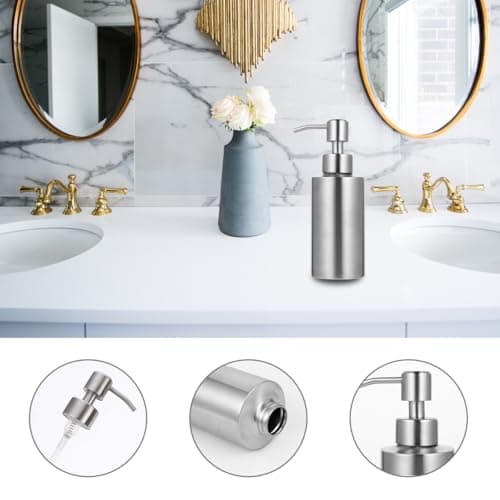 iplusmile 250ml Countertop Hand Soap Dispenser Stainless Steel Pump Bottle — view 6