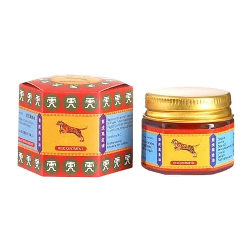 Ti gër Balm Red Ointment, with Continuous Cooling Effect, 3.5x3.9x3.5cm, Cooling Muscle Balm, Mënthol Relief Ointment, Portable Muscle Rub, for Headaches, Heatstroke, Motion Sickness