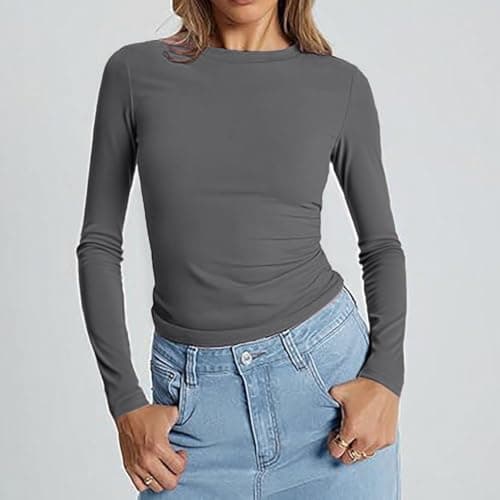 3pc Thermal Underwear Womens Long Sleeve Autumn Tops Round Neck T-Shirts — view 5