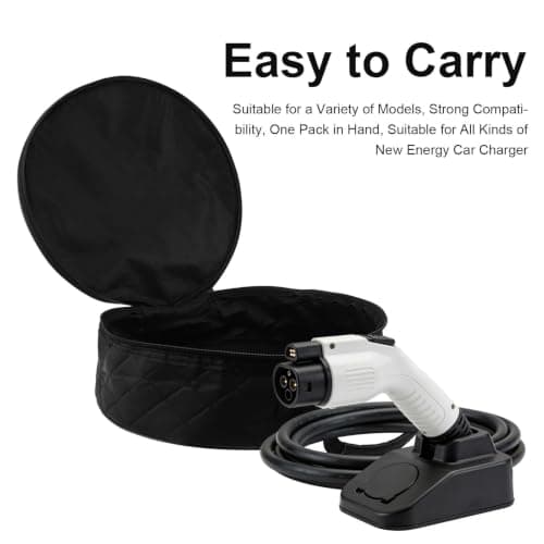 MUSISALY Ev Charging Cable Bag with Handle, PU Organizer Case — view 3
