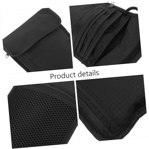Waterproof Passport Wallet Black Nylon Travel Document Organizer Bag — view 3