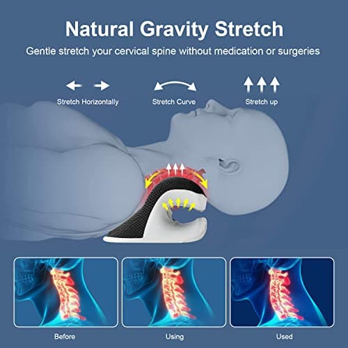 Liipoo Heated Neck Stretcher with Magnetic Therapy Pillowcase, Neck and Shoulder Relaxer Chiropractic Pillows, Cervical Traction Device for Relieve TMJ Headache Muscle Tension Spine Alignment — view 6