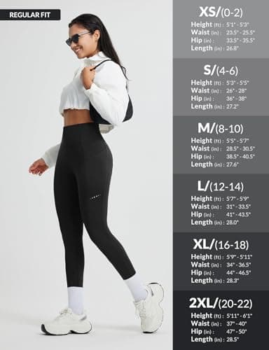 baleaf Women's Thermal Leggings Fleece Lined Winter Running Trousers High Waisted Warm Pants with Cross Pockets Tights for Hiking Black M — view 6