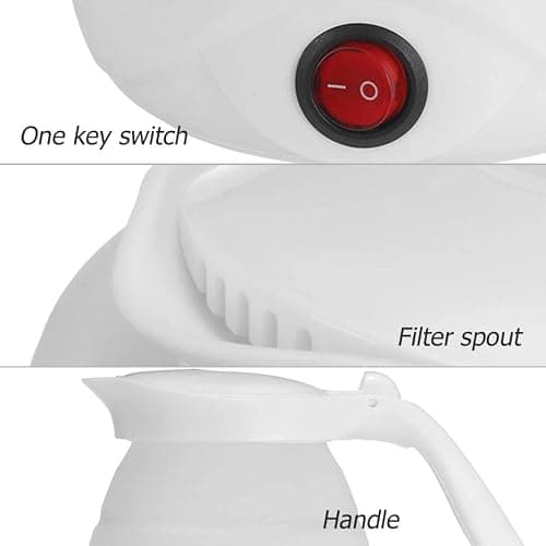 Foldable Electric Kettle for Travel, Portable Collapsible Silicone Boiler, Tea/Coffee Maker with Detachable Power Cord, Ideal for Outdoor Hiking, Caravan, and Bedroom Use (Pink) — view 5