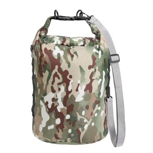 Amengsen Dry Bags Waterproof Dry Sacks Camouflage Small Lightweight Dry Bag with Strap for Paddle Board Kayaking Fishing Camping Hiking (10L)