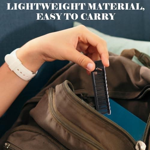 3pcs Folding Comb Travel Foldable Brush Comb Portable Hair Brush, Pocket Hair Brush for Men, Double Headed Hair Brush Hairdressing Tools Plastic Folding Comb Anti-Static Hair Comb Mini Pocket Comb — view 5