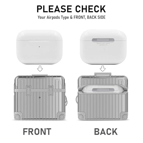 VISOOM Compatible With Airpods 3 Case, Cute Suitcase Design TPU Anti-Scratch Shell Shockproof Hard Protective Case for Airpods 3rd Gen with Keychain[Support Wireless Charging], Silver — view 6