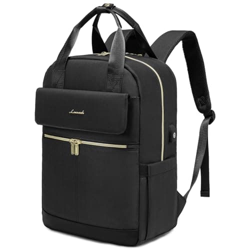 LOVEVOOK Laptop Backpack for Women, 15.6 Inch Fashion Rucksack Bag for Womens, Lightweight School Bag Travel Backpack with USB Port, Casual Daypacks Back Pack for School College Work, Black
