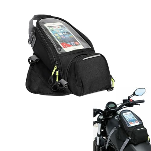 YSNFDN Motorcycle Tank Bag for Honda CBR 1100 XX CBR 1100XX, Waterproof Magnetic & Strap-On Motorcycle Fuel Tank Bag with Multi-Compartment Storage for Touring & Commuting,A