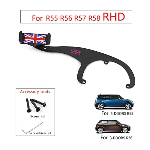 Heinmo Union Jack Red Smartphone Cell Phone Mount Holder For R55 R56 R57 CLUBMAN Convertible Coupe 2006-2015 — view 2
