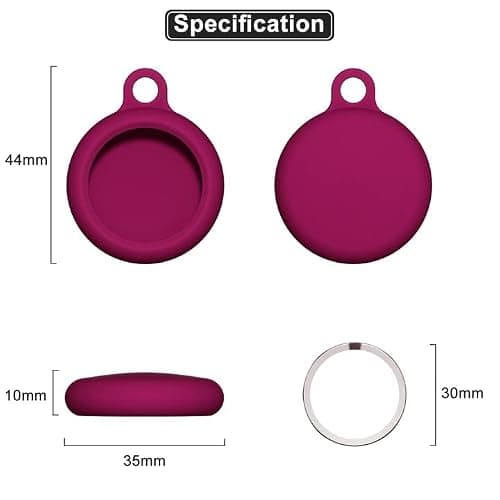 Oakxco for Airtag Keychain Silicone, Airtag Holder with Key Ring, Air Tag Cover Cute Accessories for Kids, Luggage, Car Dog Collar, Car, Compatible with Apple Airtag Case Waterproof, Burgundy Wine — view 6