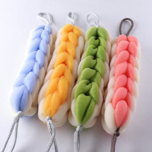 4pcs Back Scrubber Bath Shower Strip, PE Exfoliating Body Cleansing — view 4