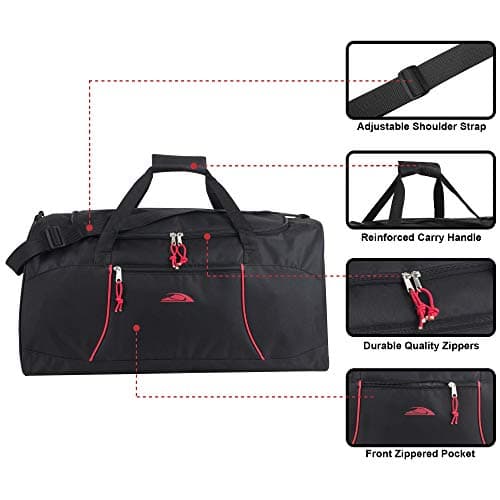 55 Litre Canvas Duffle Bags for Men & Women for Traveling, the Gym, and as Sports Equipment Bag/Organizer (Black) — view 3
