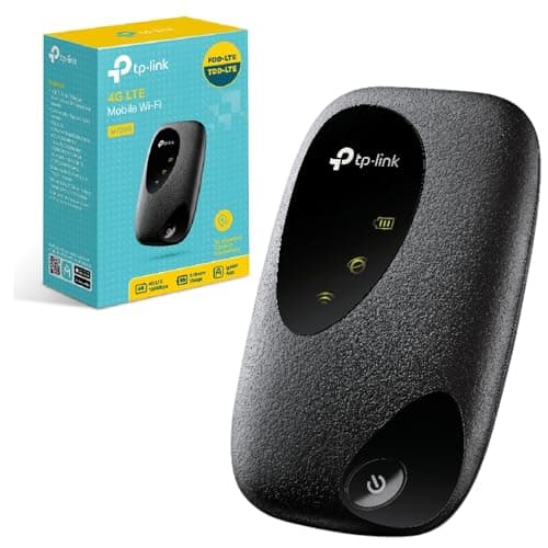 TP-Link 4G Cat4 LTE Travel Mobile Mi-Fi Hotspot, Connection with Up to 10 Devices, Compatible with Most of the Network, Rechargeable/Up to 8 hours life Battery, Easy Management with tpMiFi App(M7200)