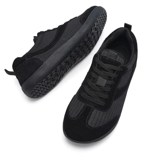 Wide Fit Trainers for Women Barefoot Shoes Walking Sneakers All Black UK 7 — view 5