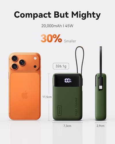 INIU 45W Fast Charging Power Bank, 20000mAh Small Travel Portable Charger — view 3