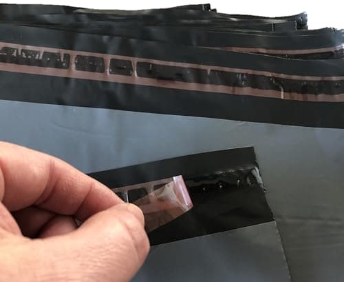 UKPS 10 Grey Colour Plastic Polythene Peel + Seal Mailing Postal Bags Large Size 12 x 16" / 305x405mm Self Seal Packing Packaging Postage Mail Sacks Mailers — view 5