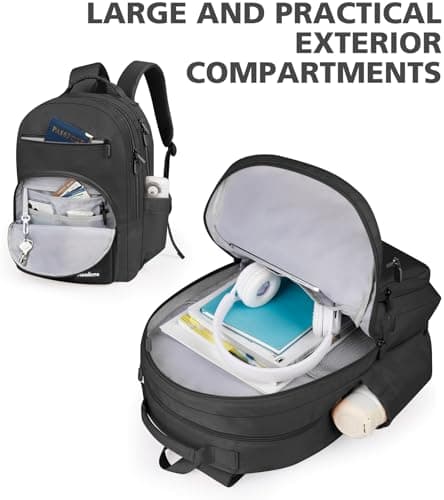 MOCOCITO Backpack for School School Bags Casual Daypacks for Girls and Boys Lightweight Backpack 15.6" Laptop Backpack large backpack college bag for Teenage Black Rucksack — view 4