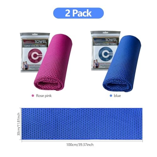 EeGo Cooling Towel, 2 Pack Microfiber Chilly Cooling Towel for Neck and Face, 39.37 x 11.81 Inch — view 3