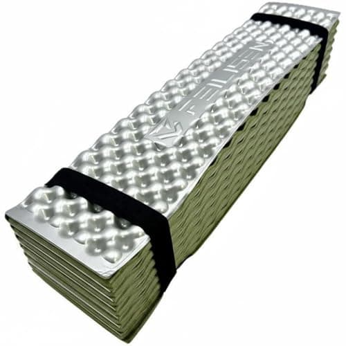 Milageto IXPE Foam Camping Mat Foldable Folding Sleeping Mat Includes Storage Bag Aluminum Film Sleeping Pad for Hikers, Outdoor, Tent, Army Green