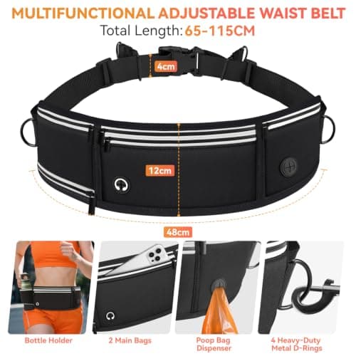 Looxmeer Hands Free Dog Running Lead with Adjustable Waist Belt 1.6–2.2m — view 4