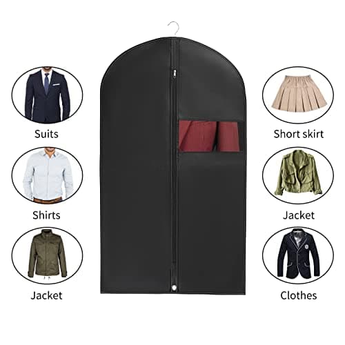 WAORZMK Suit Cover Bags for Men, 5 PCS 24x40in Dustproof Garment Bags — view 5