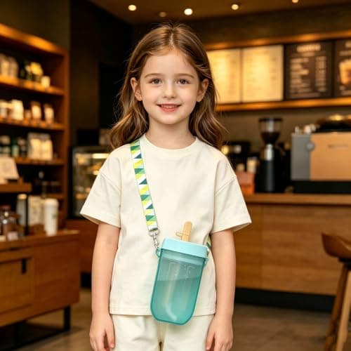 Cute Water Bottle with Straw Hiking Activity City Tour Blue One Size — view 4
