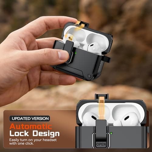 Inesore Dual-Lock Case Compatible with AirPods Pro 2nd/1st Gen (Black) — view 3