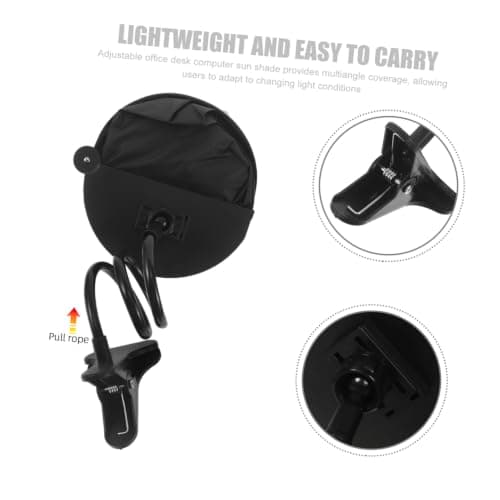 COSMOBETTY Portable Adjustable Laptop Sun Shade with Clip Anti-glare Screen Shield for Outdoor Work and Office Use Light Blocking Umbrella for Laptops and Tablets Collapsible Black Design — view 3