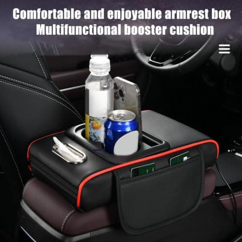Universal Car Armrest Box Booster Pad, Car Storage Bag, Interior Center — view 2