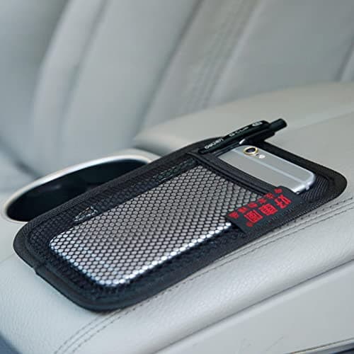 Fivetoo Mesh Phone Holder For Car | PU Leather Storage Net Pocket Holder | Car Storage Pocket, Storage Netting Pouch For Mobile Phones, Umbrellas, Cards, Keychains — view 3