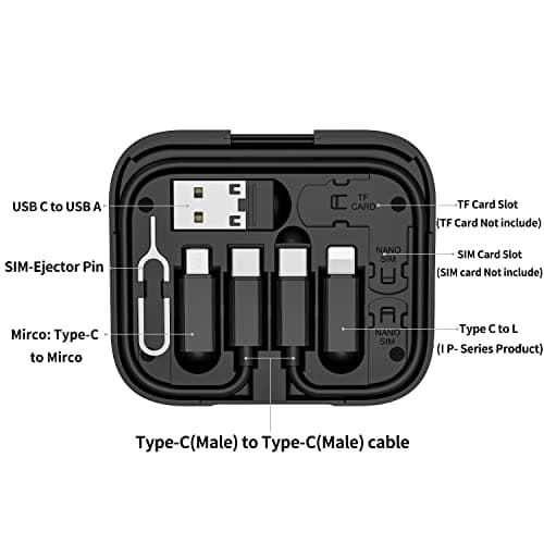 sicotool Travel Charging Cable Set Compact,Multiway Charging Adapter Kit, Travel Usb Slots,60W Charging Adapter Kit, Type C Cable And Lightening/Usb A/Mirco Adapter for iPhone Galaxy iPad and More — view 2