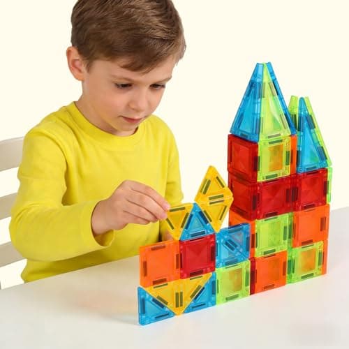 Mini Magnetic Tiles Travel Games for Kids Toddlers 56PCS Travel Set Tin — view 4