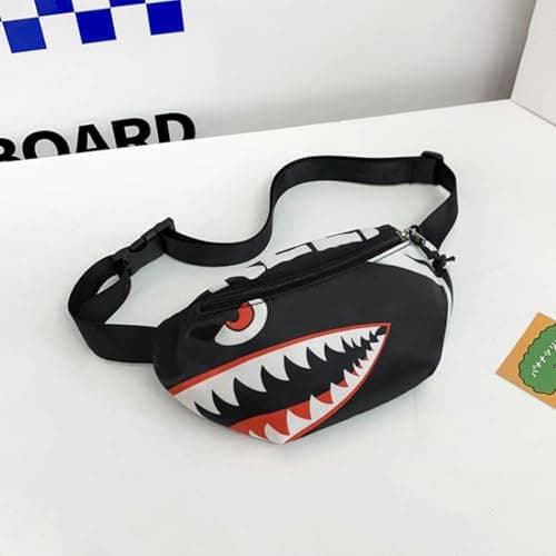 Dzxin Shark Fanny Pack,Kids Bum Bag Bumbag Cartoon Hipsack Belt Bag Waist Bag Fanny Pack Fabric Nylon Money Belt Crossbody Chest Bag for Children Grils Boys Running Hiking Travel Sports — view 3