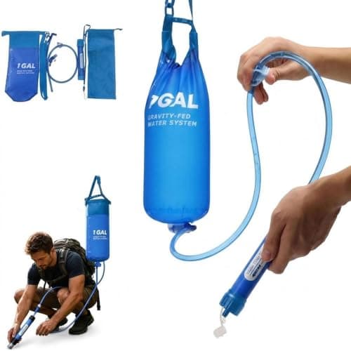 Survival Water Filter Kit, 1 Gallon Gravity Water Filter System
