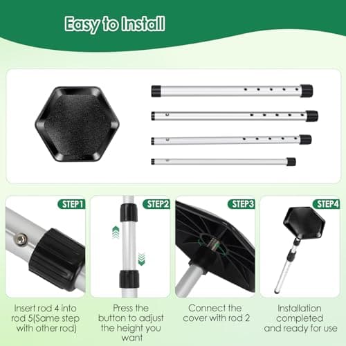 HUIJUTCHEN Golf Travel Bag Support Rod, Sturdy Aluminum Alloy Support System Adjustable Telescopic Pole with Anti-Impact Cover for Golf Club Bag Protection Stiff Arm Golf Bag Accessories — view 5