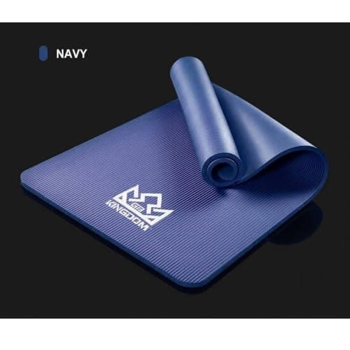 Kingdom Fitness 15mm 20mm Extra Thick Yoga Mat Set | NBR Non-Slip Exercise Mat, Carry Bag, Strap & Resistance Band (Navy, 20mm) — view 3