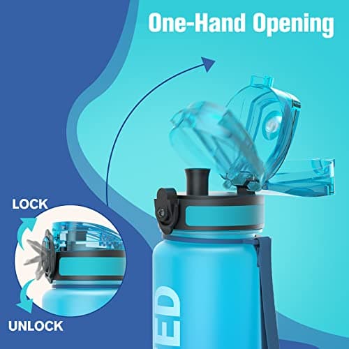 Sahara Sailor Water Bottle 1L, Leakproof Tritan Bottle with Time Marker — view 3