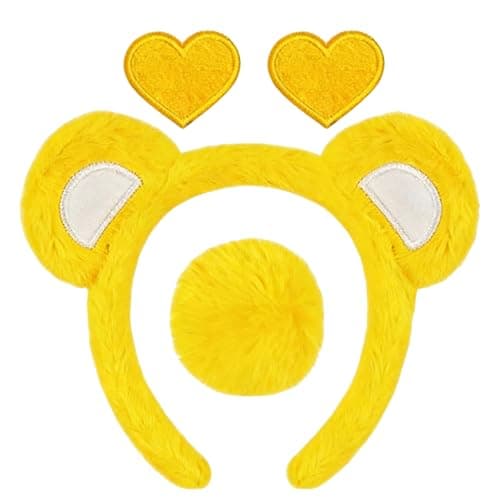 Bear Ears Headband And Tail Set 4 Pieces Unisex Plush Cute Apparel with — view 6